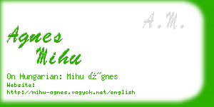 agnes mihu business card